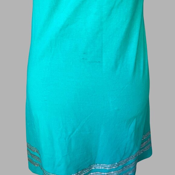 VS Bra Tops Teal Sequin Halter Mini Dress – Size S - Picture 6 of 8